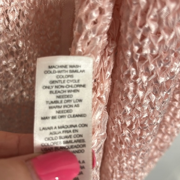Chico’s Womens Emily Cardigan 3 (XL) Pale Pink Open Front Loose Knit Elegant NWT - Picture 8 of 11